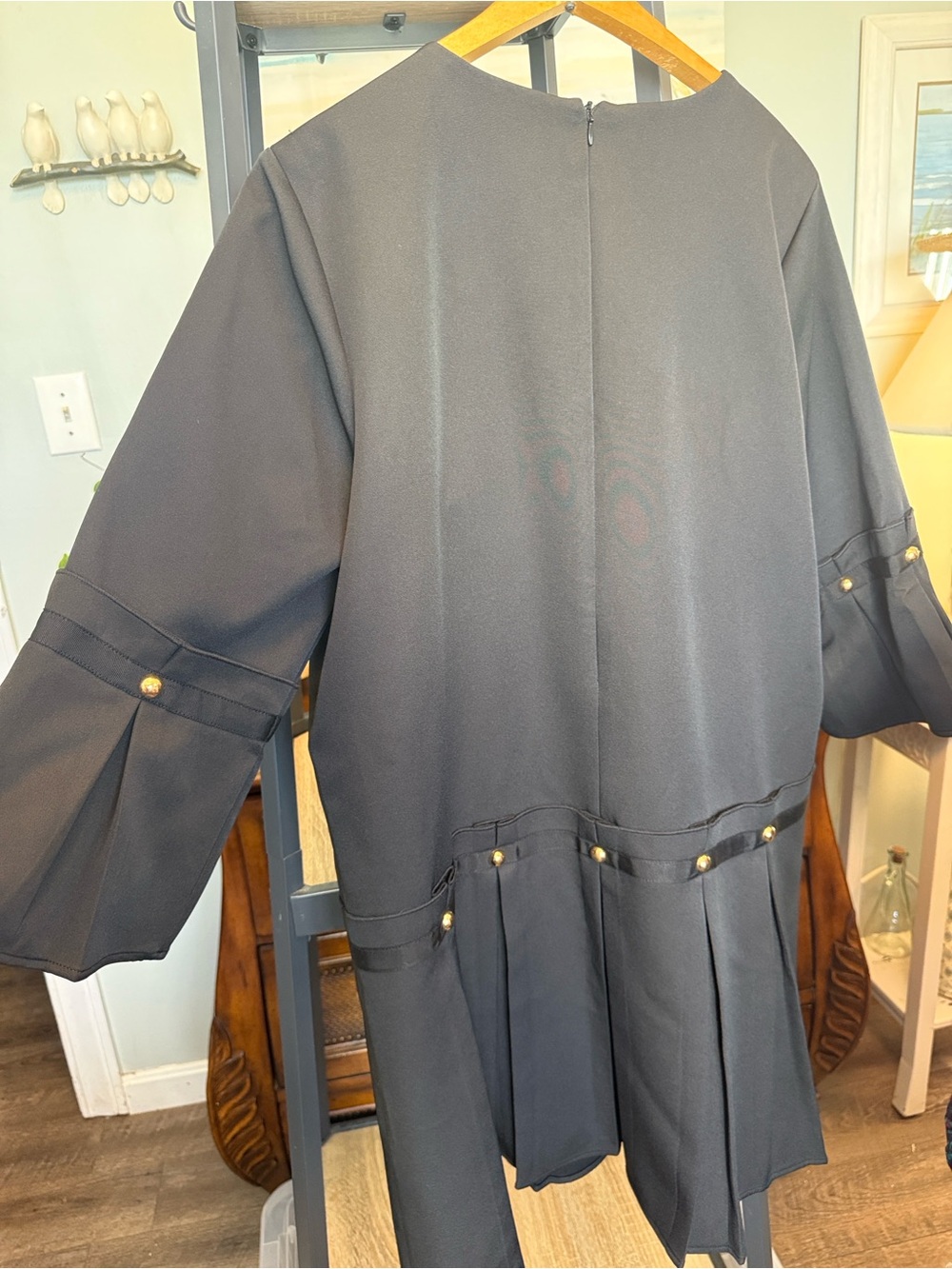 Tuckernuck Black Pleated A-Line Dress with Gold Studs - Picture 9 of 9